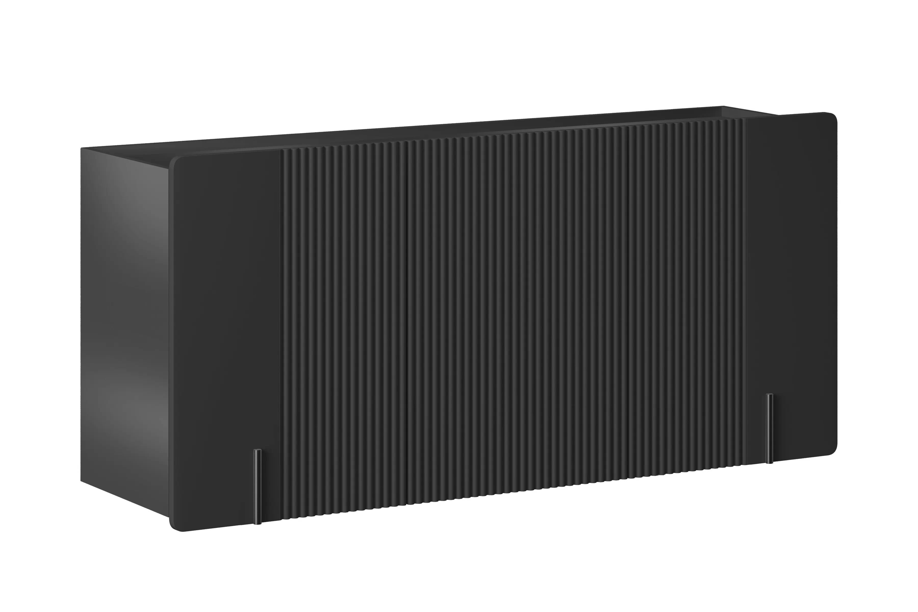 Závěsná komoda Malmi 150 cm třídveřová - černý mat / černá Komoda Malmi 150 cm třídveřová závěsná - černá mat / černá