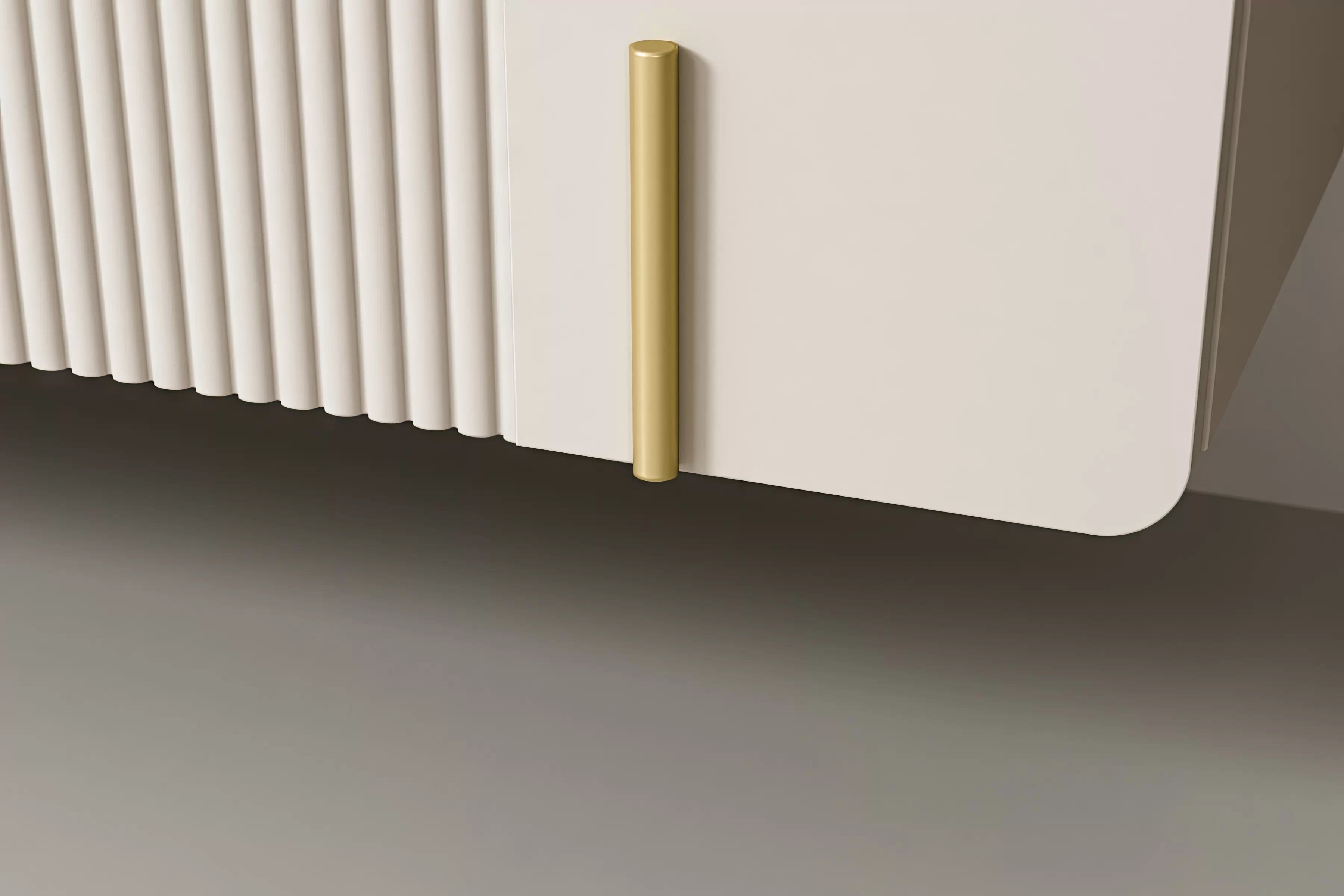 Závěsná komoda Malmi 150 cm - kašmír / crema bianca / zlatá Komoda Malmi 150 cm závěsná - kašmír / crema bianca / zlatá