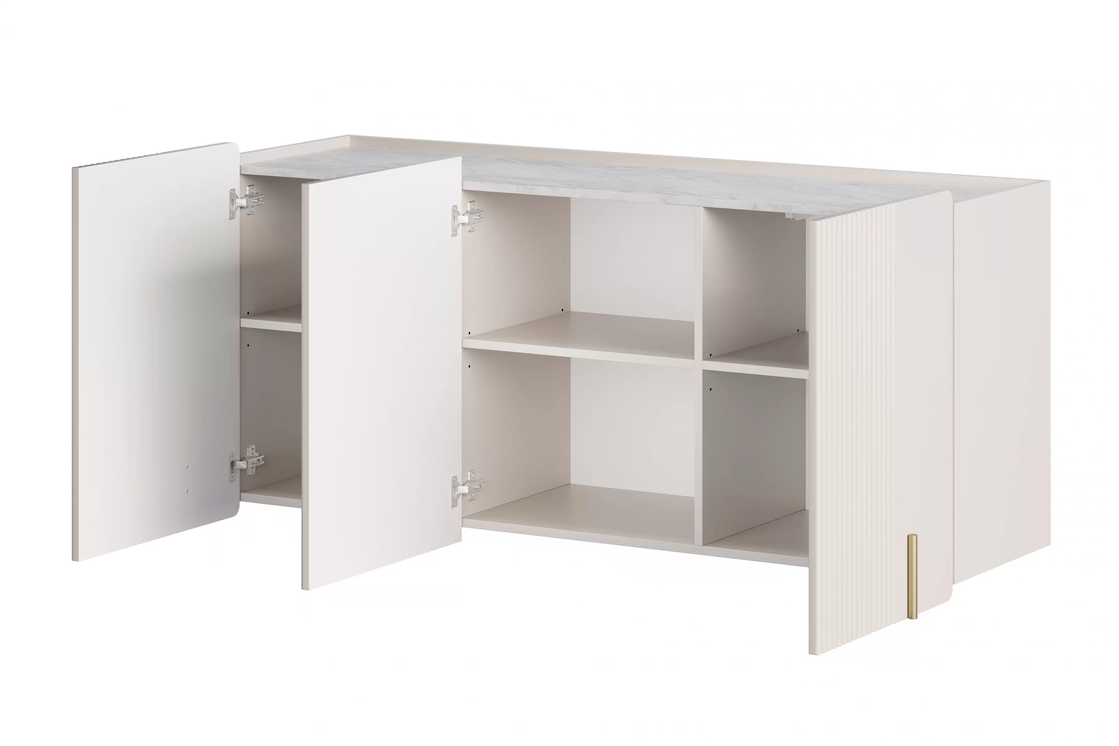 Závěsná komoda Malmi 150 cm - kašmír / crema bianca / zlatá Komoda Malmi 150 cm závěsná - kašmír / crema bianca / zlatá