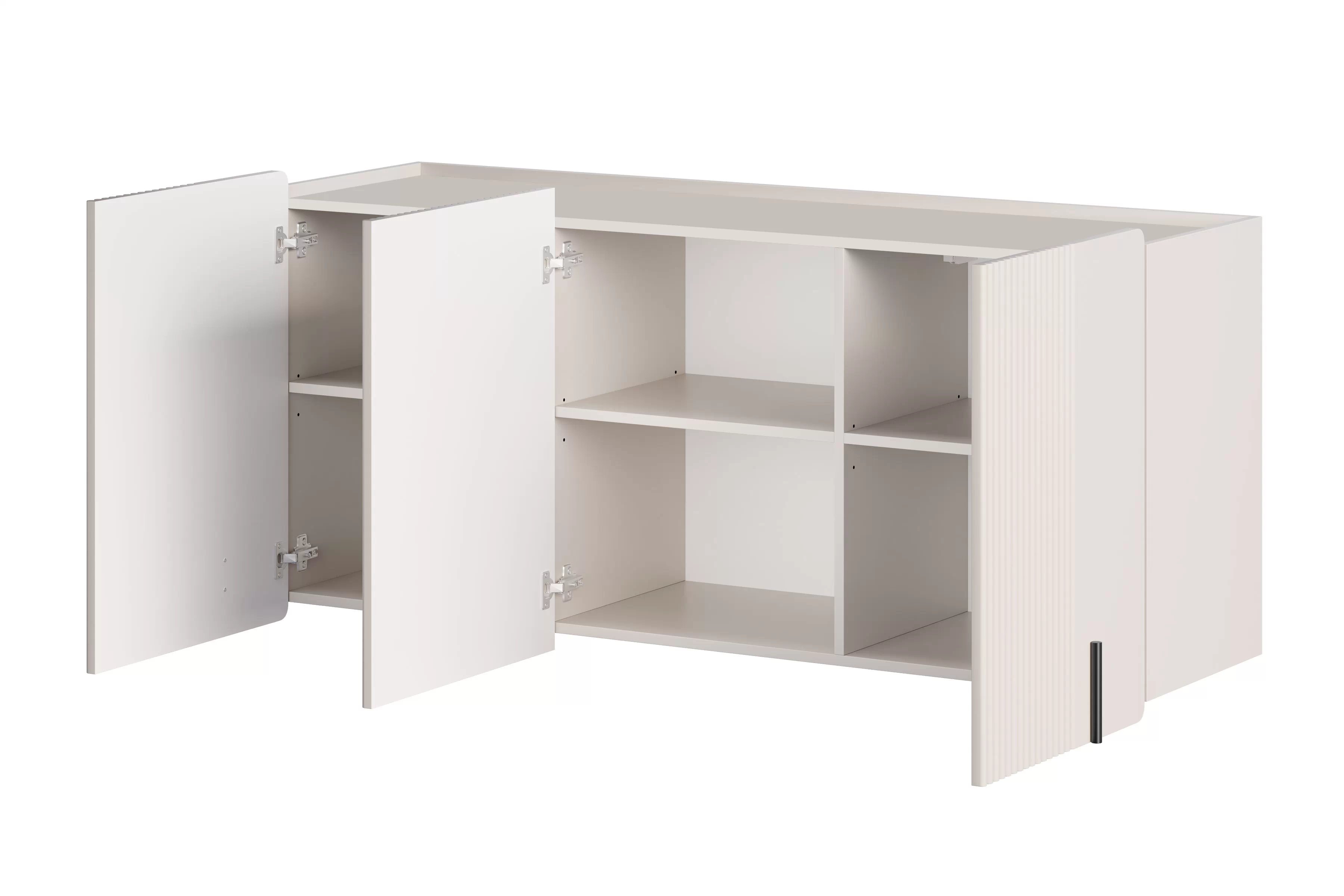 Závesná komoda Malmi 150 cm - kašmírová / čierna Komoda Malmi 150 cm závesná - kašmír / Čierny