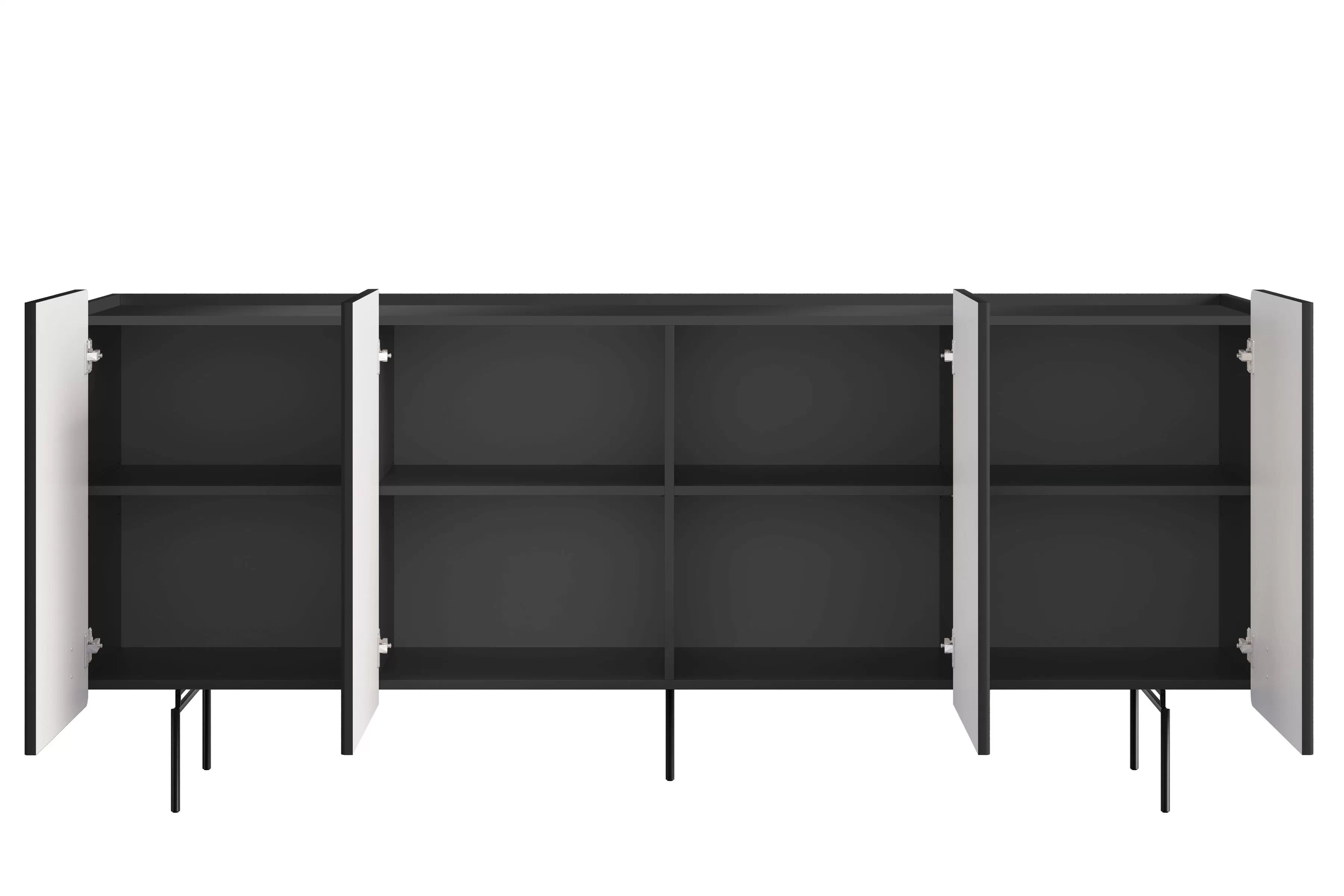 Komoda Malmi 200 cm - čierny mat / čierna Komoda Malmi 200 cm - Čierny mat / čierny nozki