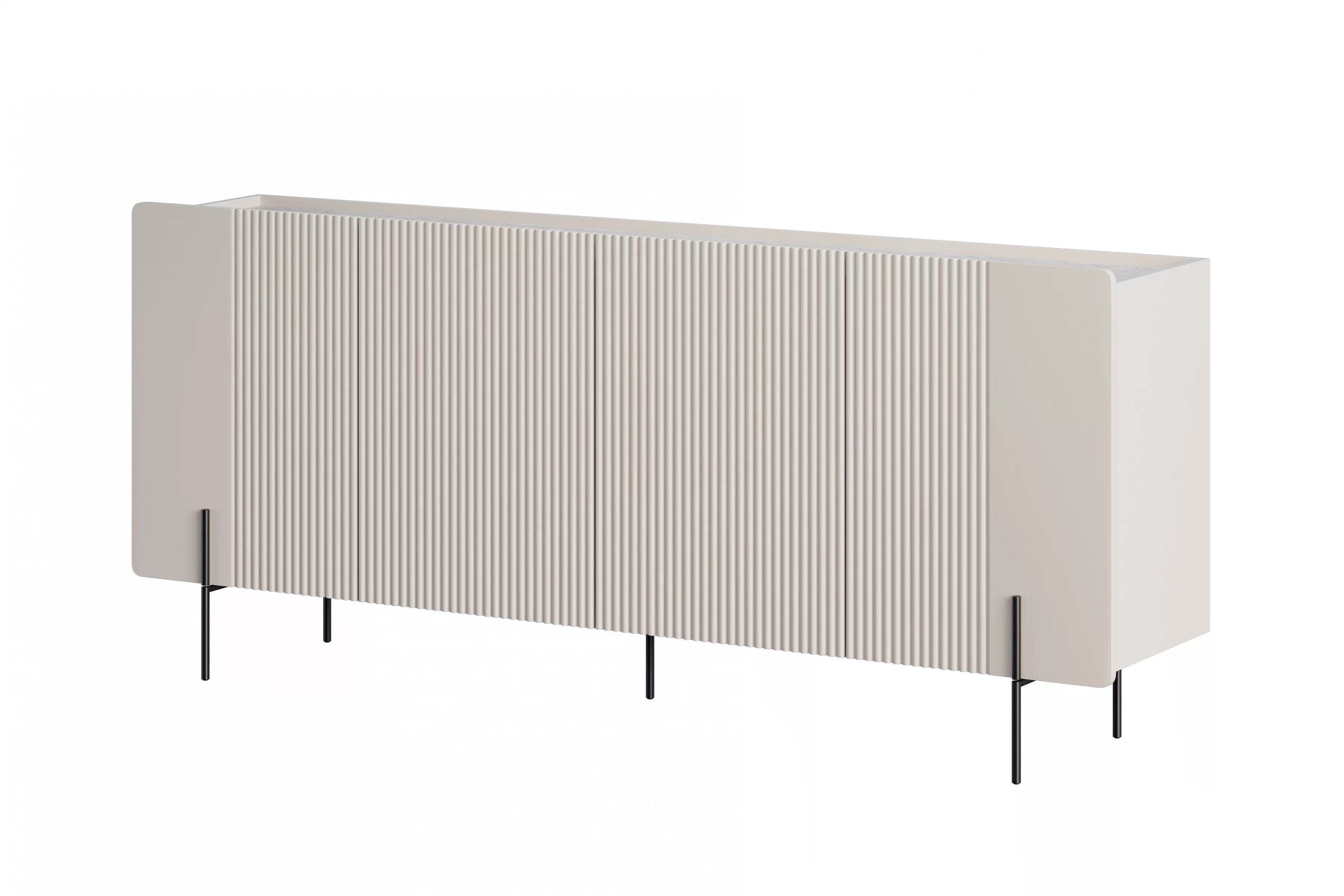 Komoda Malmi 200 cm - kašmírová / crema bianca / černé nožky Komoda Malmi 200 cm - kašmír / crema bianca / černá nozki