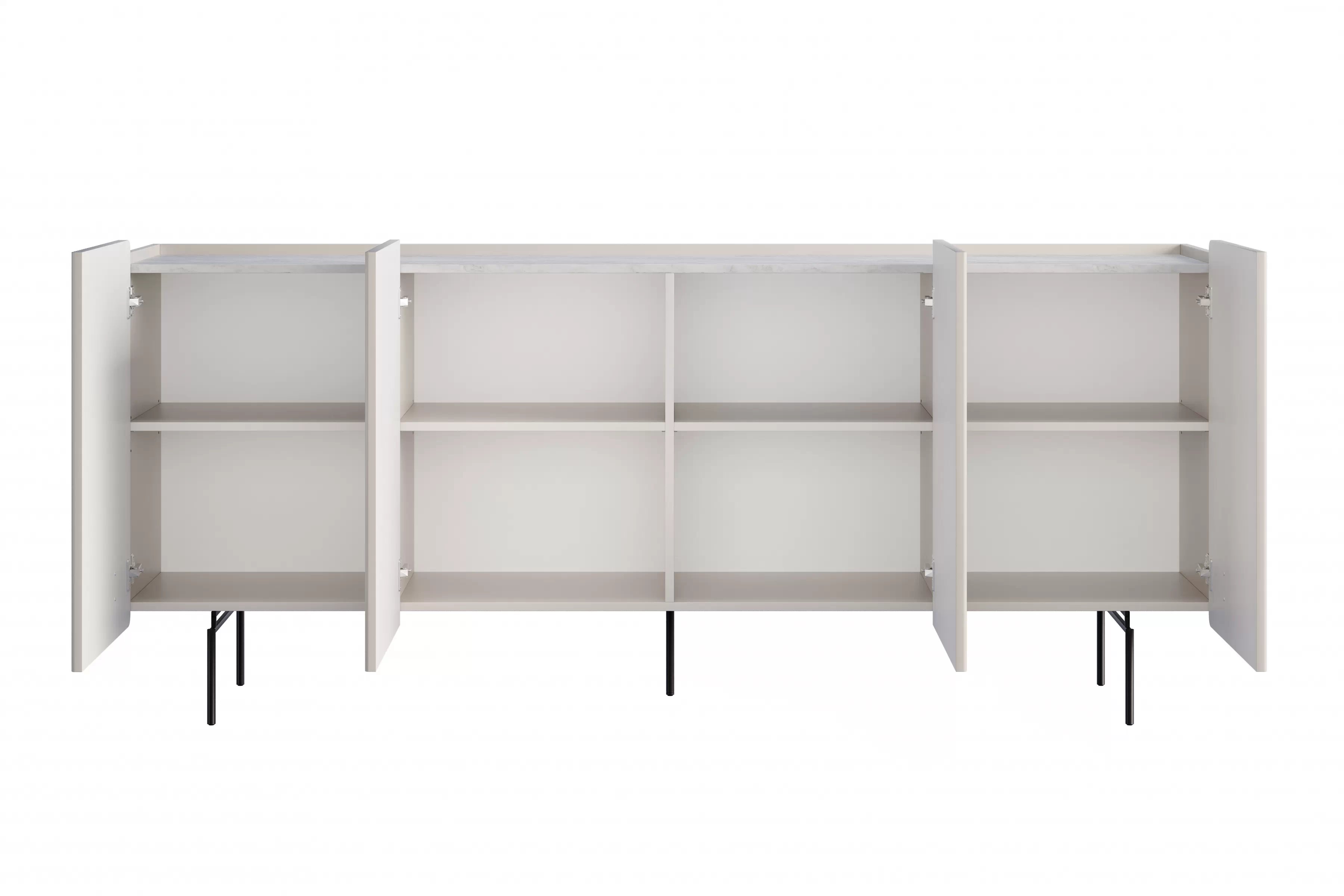 Komoda Malmi 200 cm - kašmírová / crema bianca / černé nožky Komoda Malmi 200 cm - kašmír / crema bianca / černá nozki