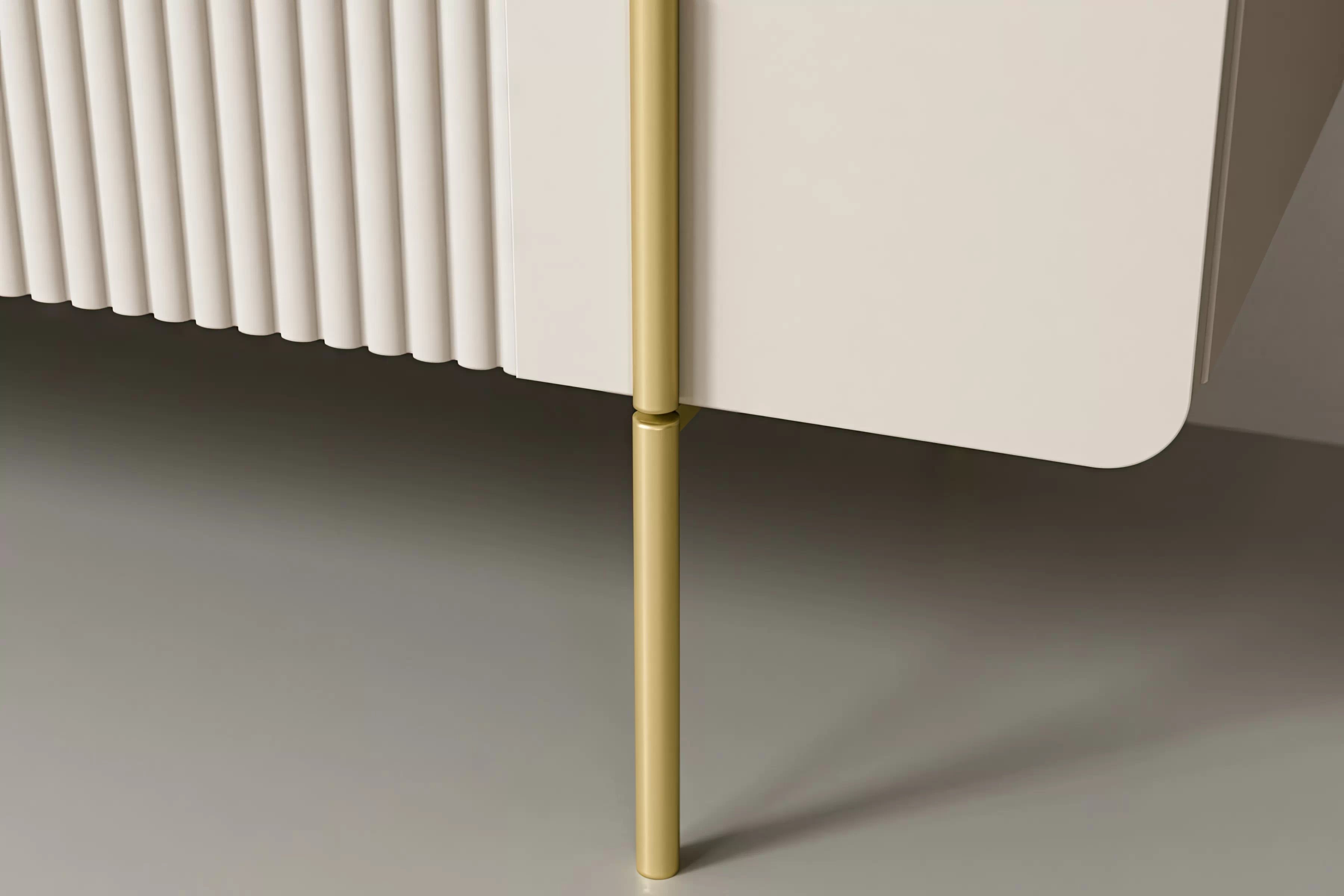 Komoda Malmi 200 cm - kašmír / crema bianca / zlaté nohy Komoda Malmi 200 cm - kašmír / crema bianca / zlaté nozki