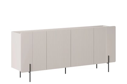 Komoda Malmi 200 cm čtyřdveřová - kašmír / černé nohy Komoda Malmi 200 cm čtyřdveřová - kašmír / černá nozki