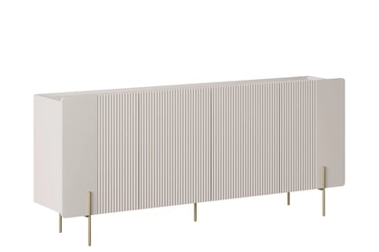 Komoda Malmi 200 cm štvor-dverová - kašmír / zlaté nožičky