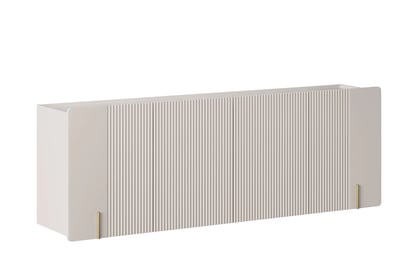 Závěsná čtyřdveřová komoda Malmi 200 cm - kašmír / crema bianca / zlatá Komoda Malmi 200 cm čtyřdveřová závěsná - kašmír / crema bianca / zlatá