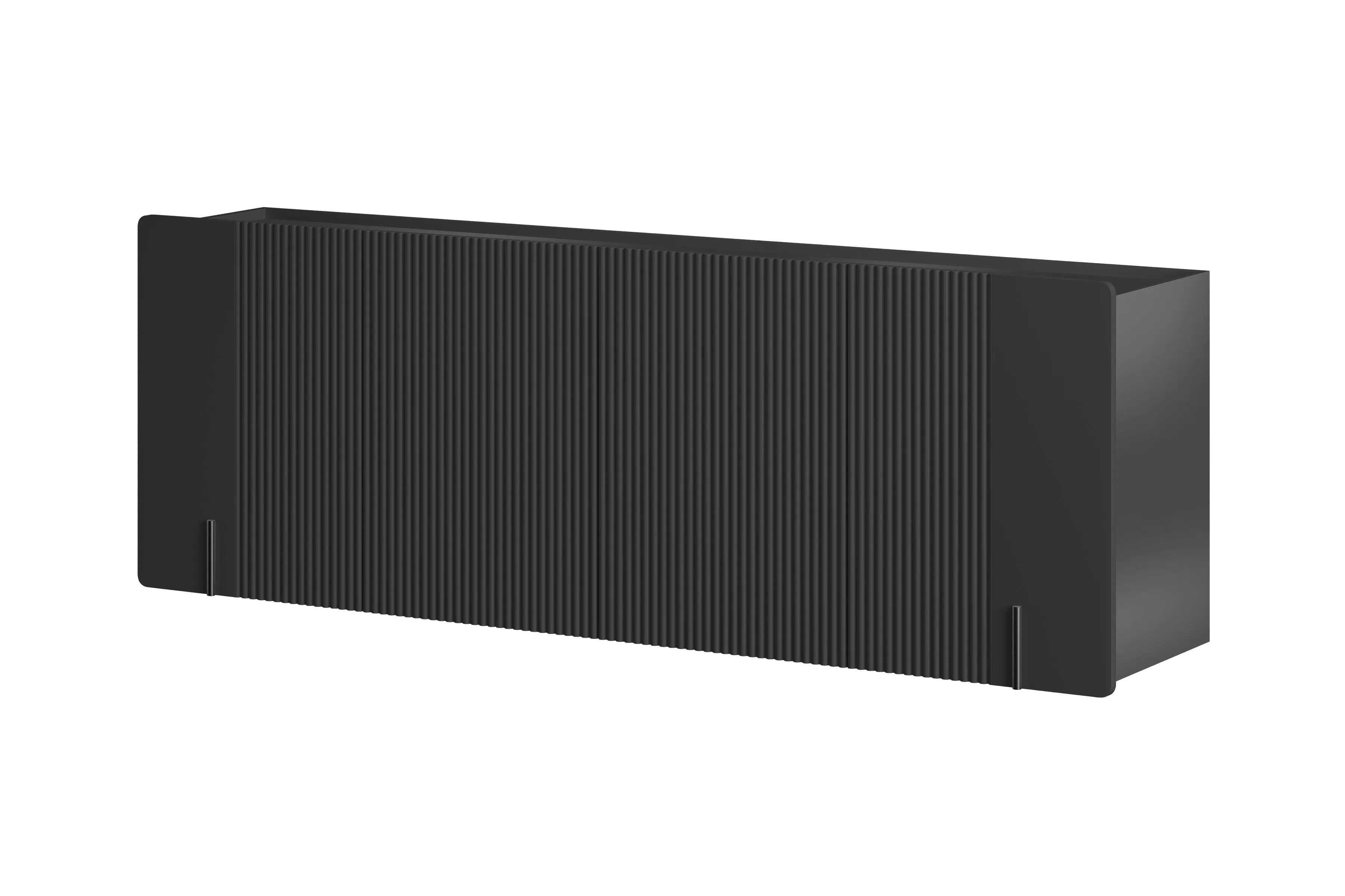 Závesná komoda Malmi 200 cm - čierny mat / čierna Komoda Malmi 200 cm závesná - Čierny mat / Čierny