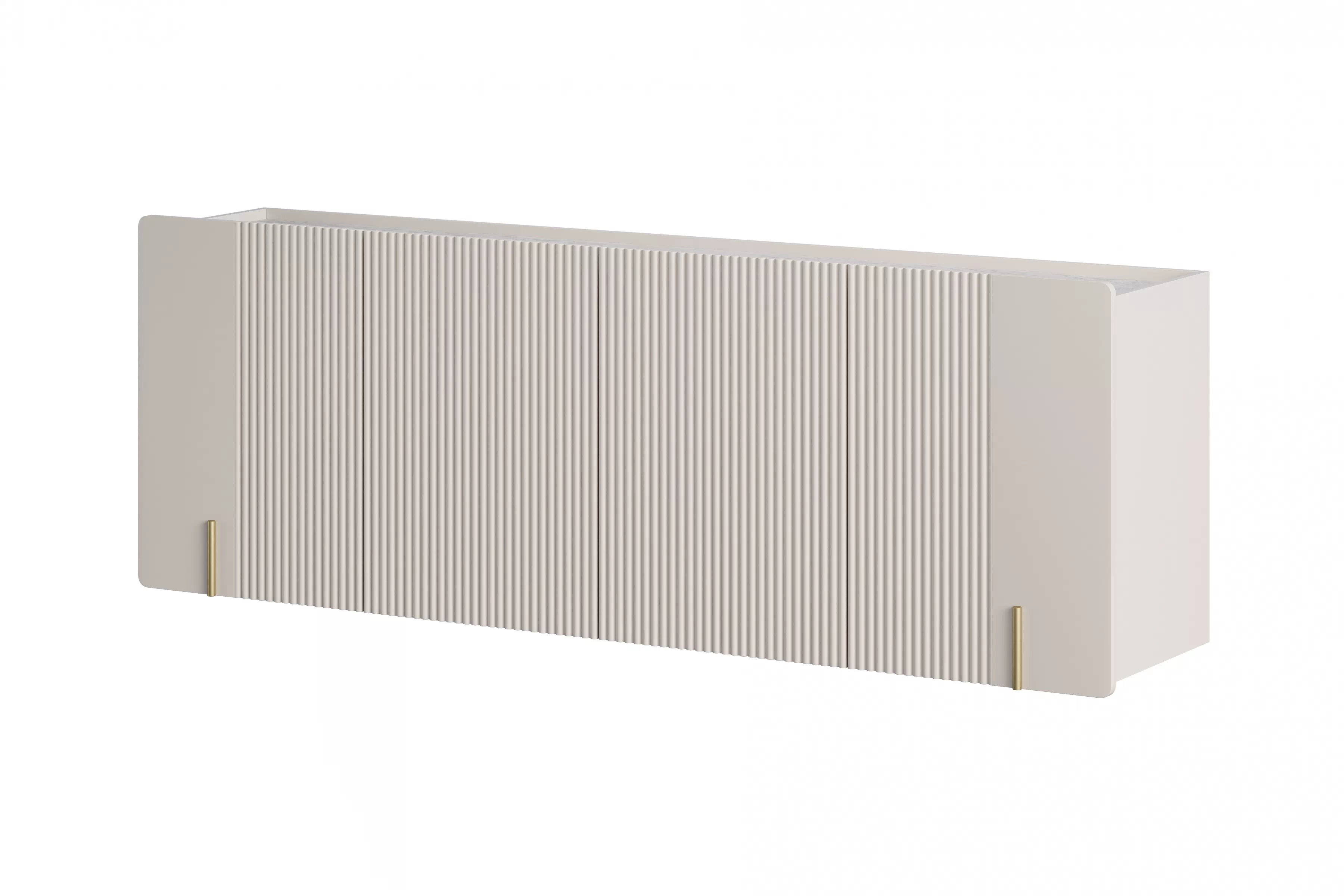 Závěsná komoda Malmi 200 cm - kašmírová / crema bianca / zlatá Komoda Malmi 200 cm závěsná - kašmír / crema bianca / zlatá