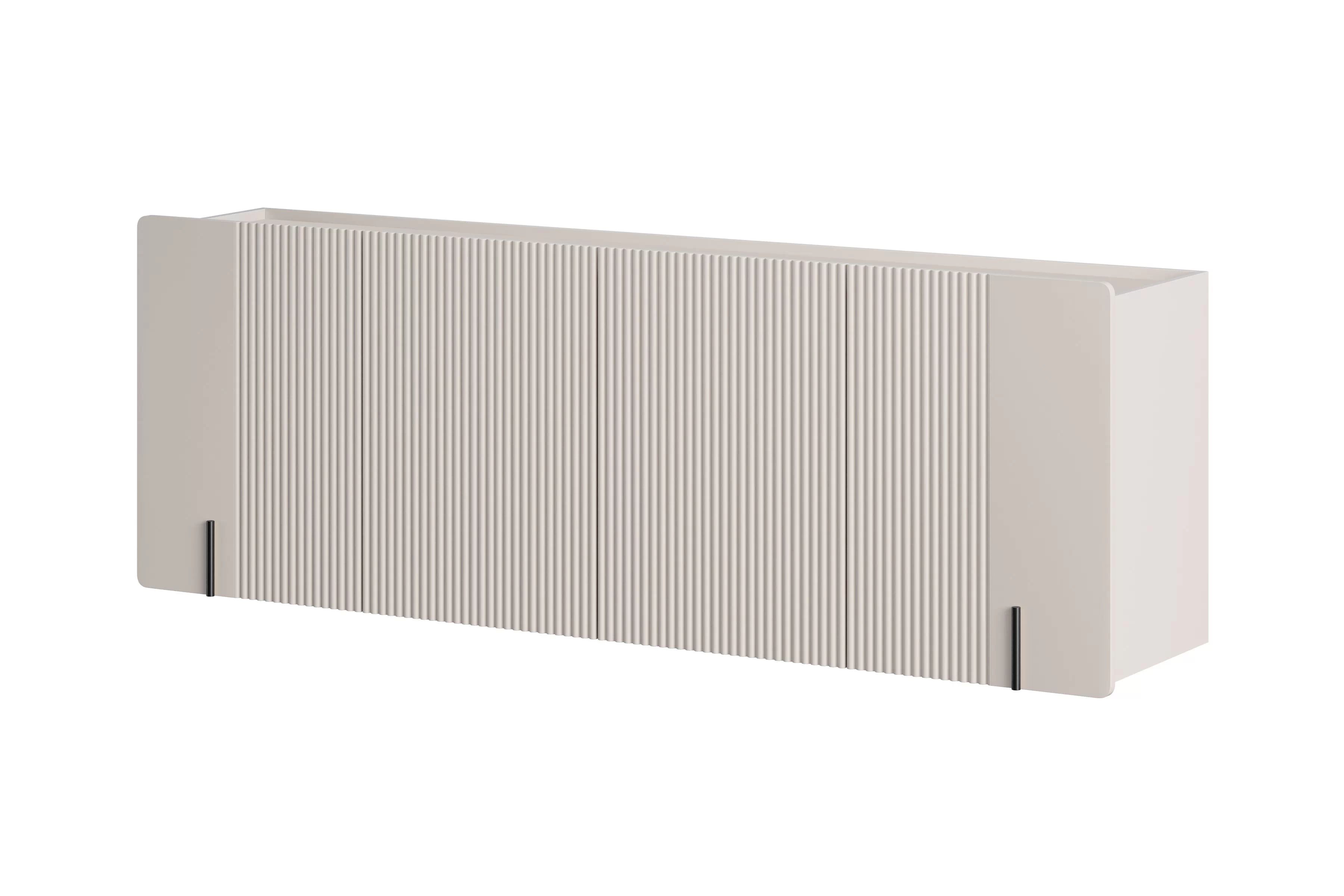 Závesná komoda Malmi 200 cm - kašmírová / čierna Komoda Malmi 200 cm závesná - kašmír / Čierny