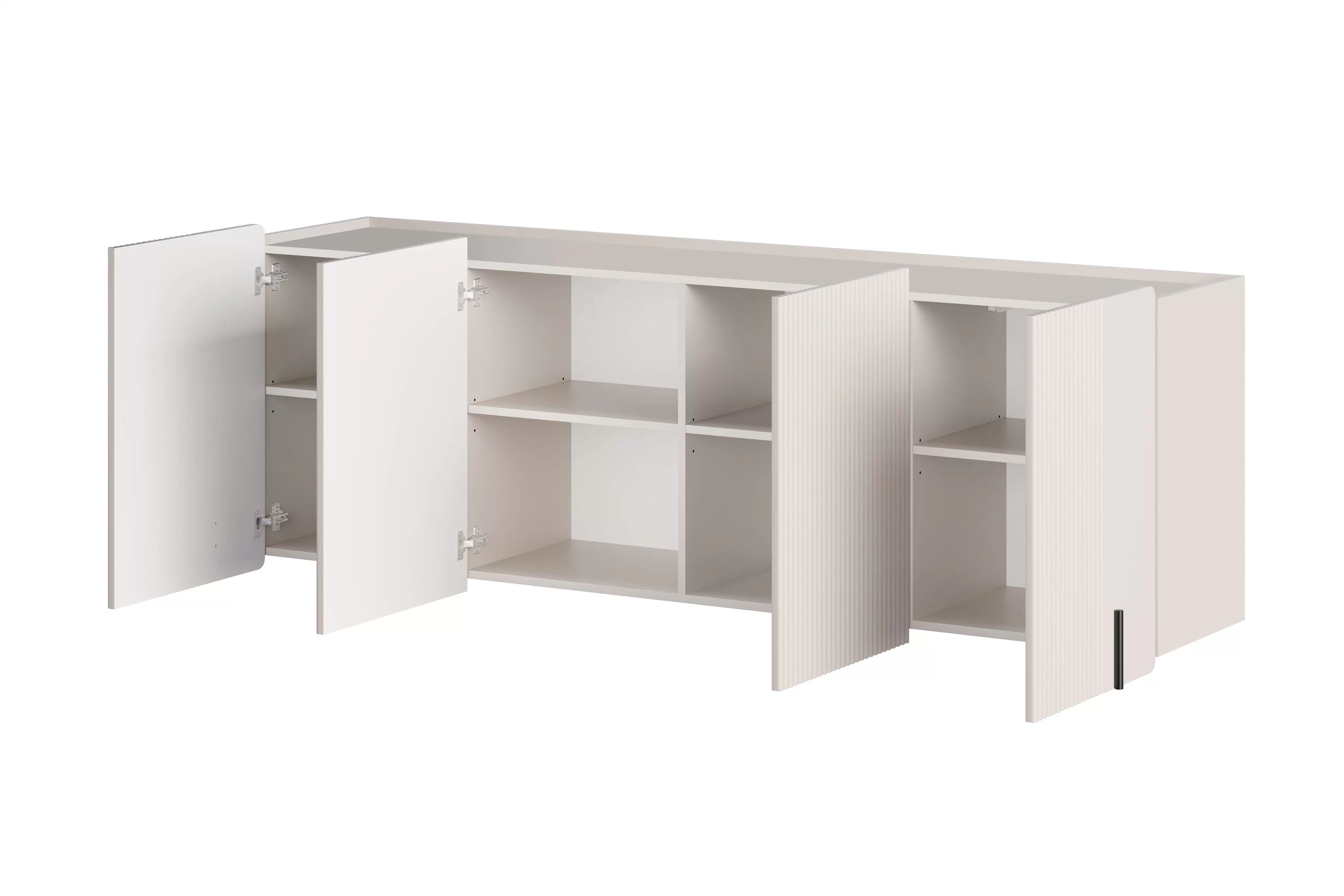 Závesná komoda Malmi 200 cm - kašmírová / čierna Komoda Malmi 200 cm závesná - kašmír / Čierny