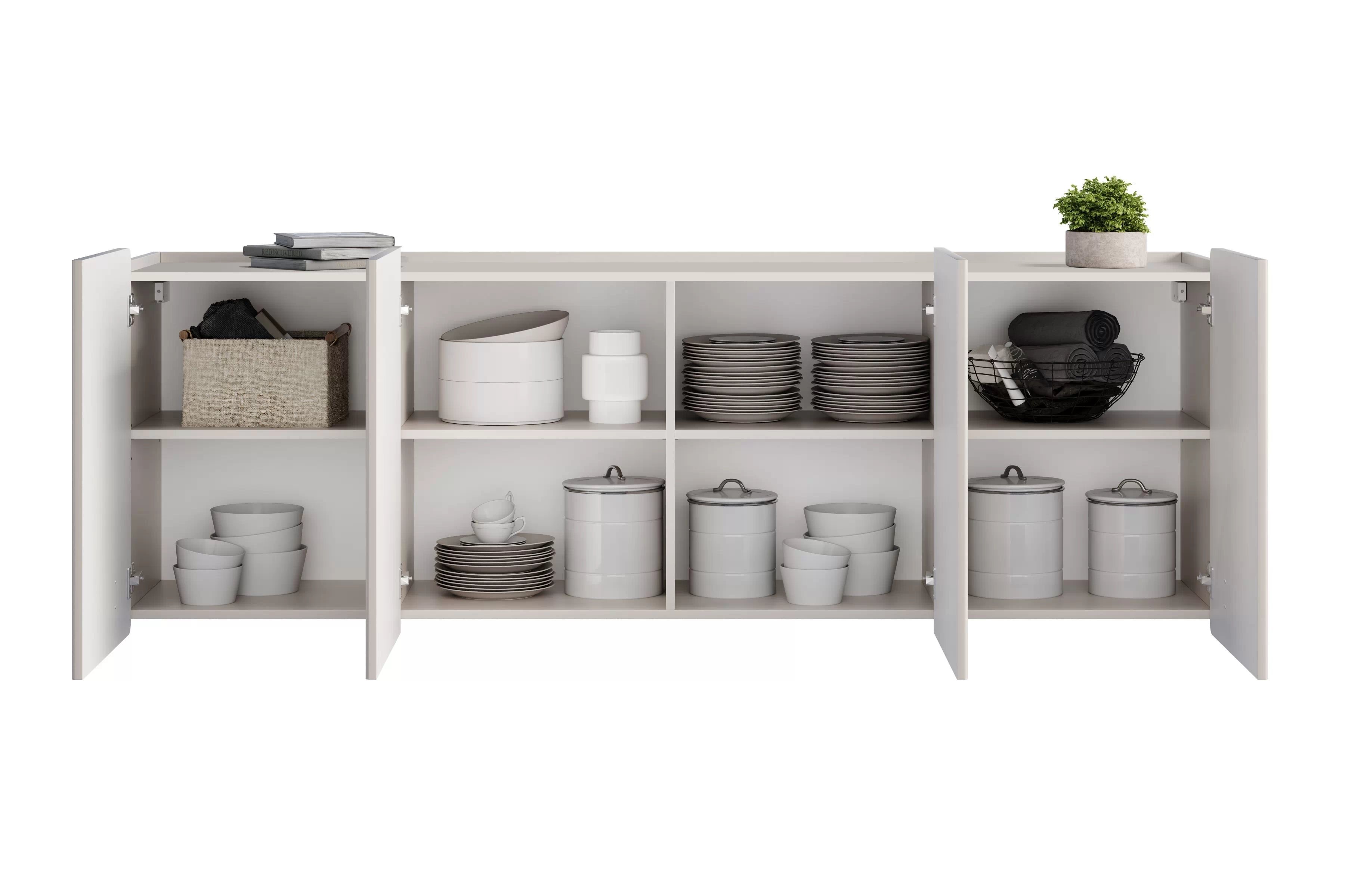 Závesná komoda Malmi 200 cm - kašmírová / zlatá Komoda Malmi 200 cm závesná - kašmír / zlaté