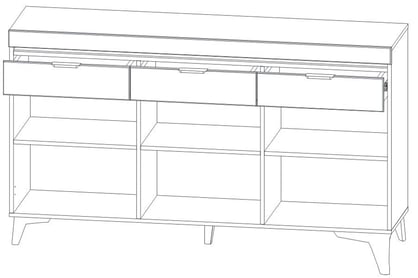 Komoda Baldur BDK-1 na nožkách - bílý lesk / bílý mat Elegantní komoda v bílém lesku