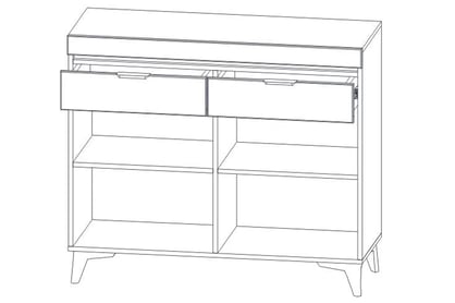 Komoda s nožičkami Baldur BDK -2 biely lesk / biely mat Baldur BDK-2 - schéma