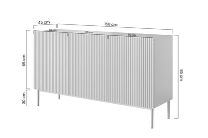 Komoda Nicole 150 cm s frézovaným čelem - antická růžová / černé nožky Komoda Nicole 150 cm s frézovanou přední částí i metalowymi nogami - antický Růžová / černá nozki