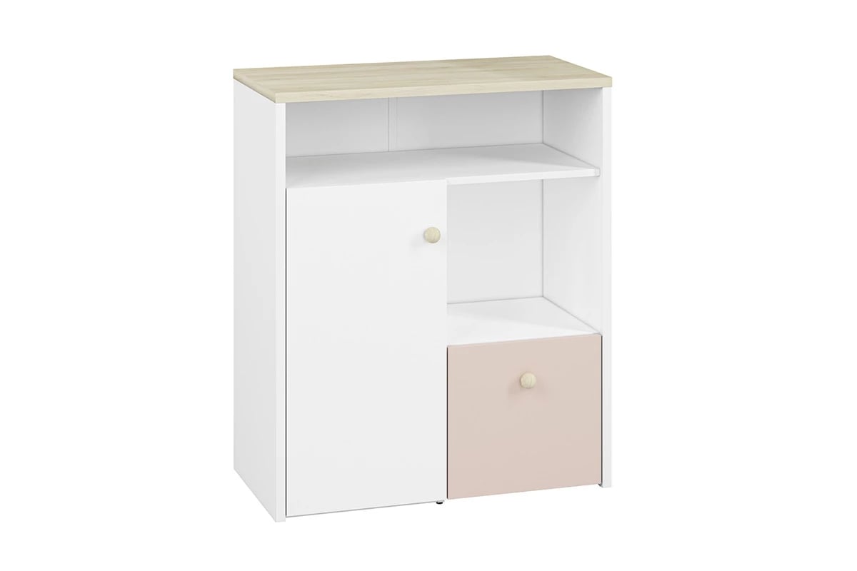 Komoda nízka s kontajnerom Nazo 10 - Koncovka Série Komoda púdrová 