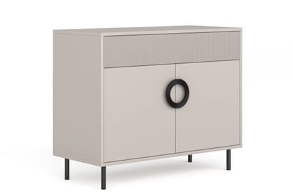 Komoda Nubo 100 cm dvoudveřová se zásuvkou - kašmír / černá Komoda Nubo 100 cm dvoudveřová z szuflada - kašmír / černá