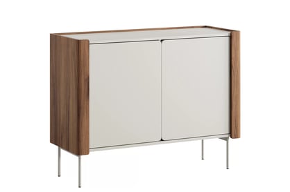 Moderní komoda Pelavo 105 cm dvoudveřová - kašmír / ořech warmia