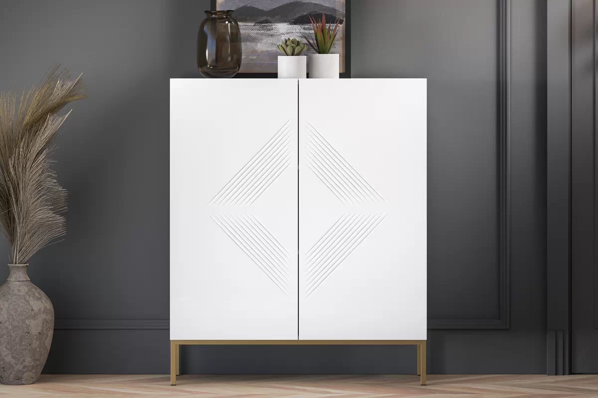 Komoda Pingli 01 - 100 cm - biely mat / Žltý Rošt Komoda Pingli 01 - 100 cm - biely mat / Žltý Rošt