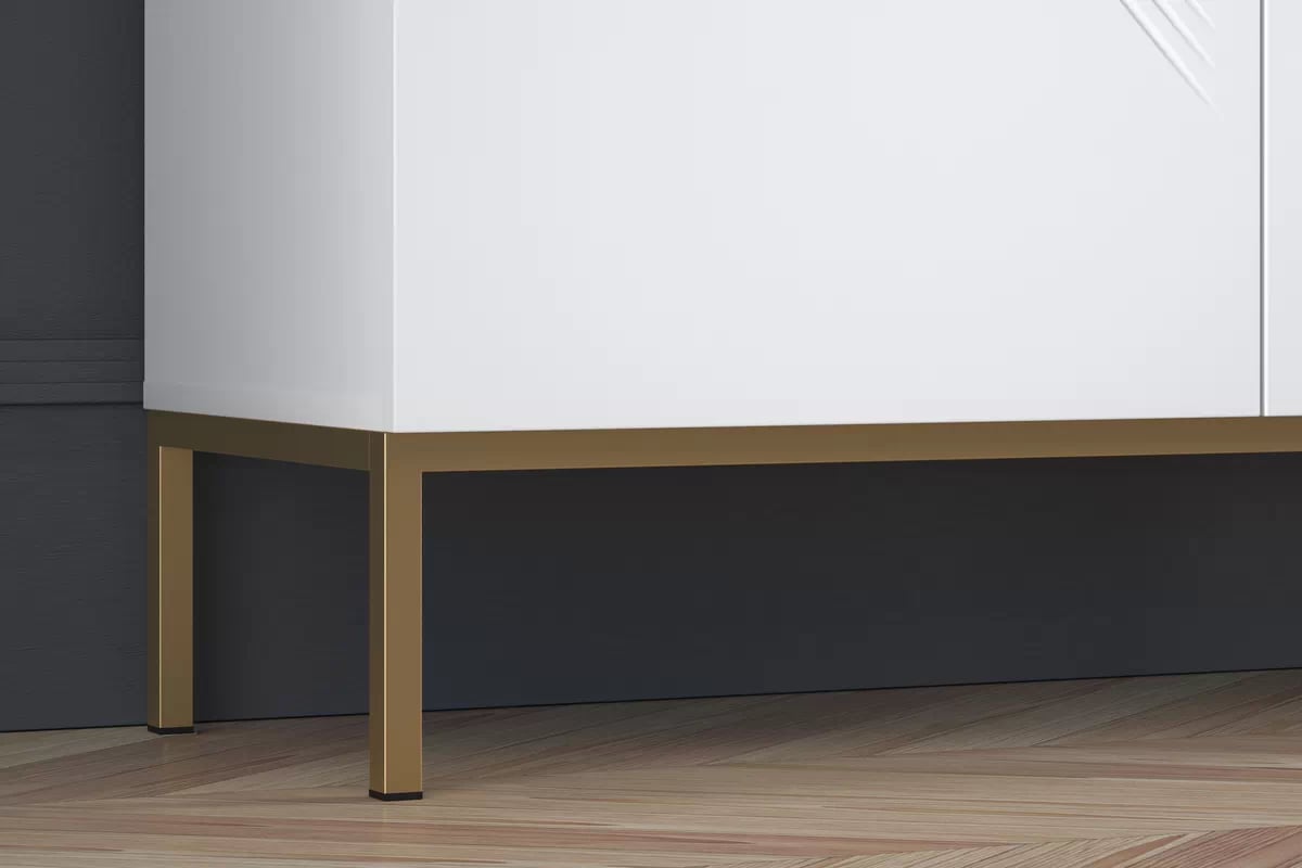 Komoda Pingli 01 - 100 cm - biely mat / Žltý Rošt Komoda Pingli 01 - 100 cm - biely mat / Žltý Rošt