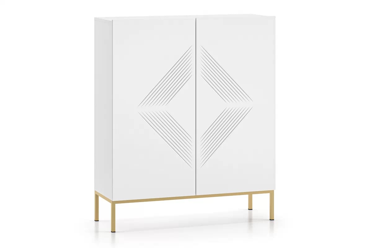 Komoda Pingli 01 - 100 cm - biely mat / Žltý Rošt Komoda Pingli 01 - 100 cm - biely mat / Žltý Rošt