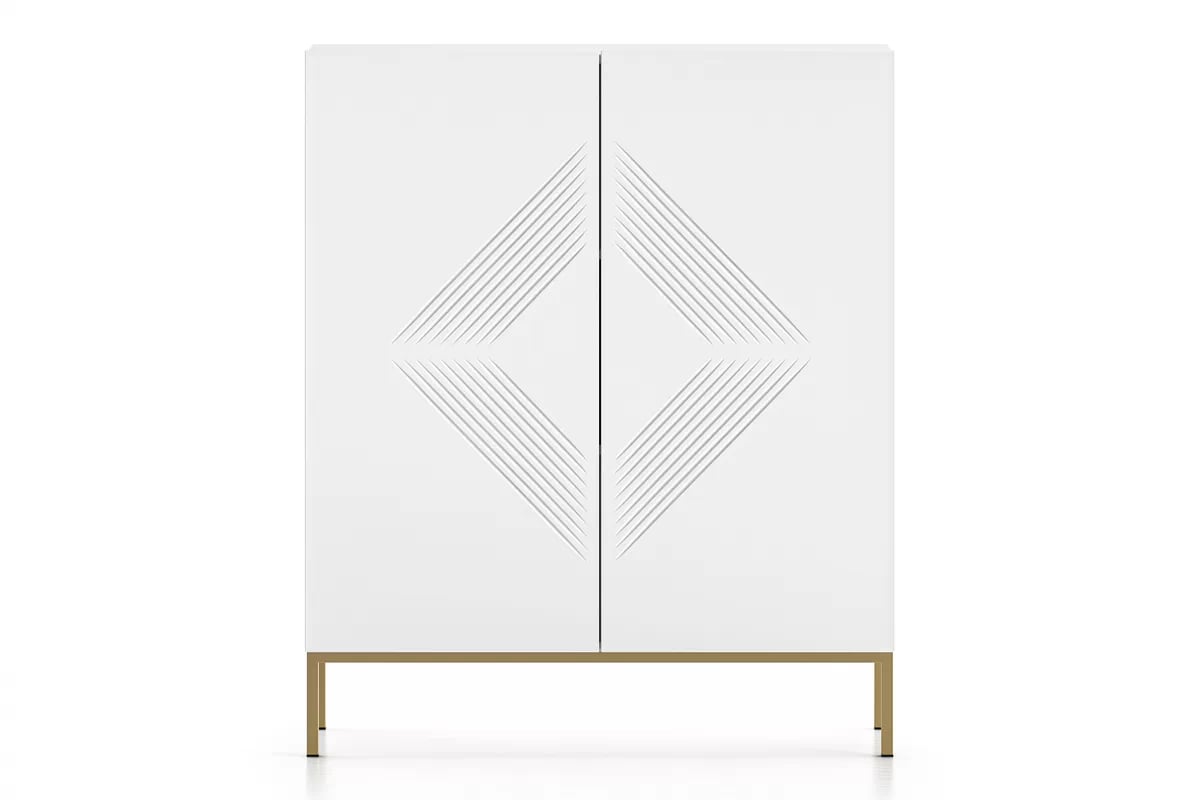 Komoda Pingli 01 - 100 cm - biely mat / Žltý Rošt Komoda Pingli 01 - 100 cm - biely mat / Žltý Rošt