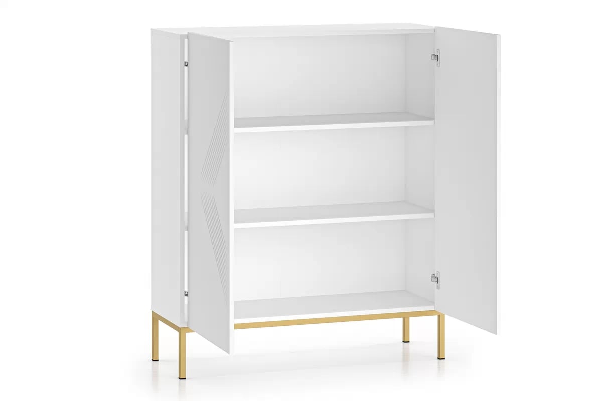 Komoda Pingli 01 - 100 cm - biely mat / Žltý Rošt Komoda Pingli 01 - 100 cm - biely mat / Žltý Rošt