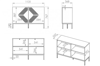 Komoda Pingli 03 - 114 cm - biely mat / Žltý Rošt Komoda Pingli 03 - 114 cm - biely mat / Žltý Rošt