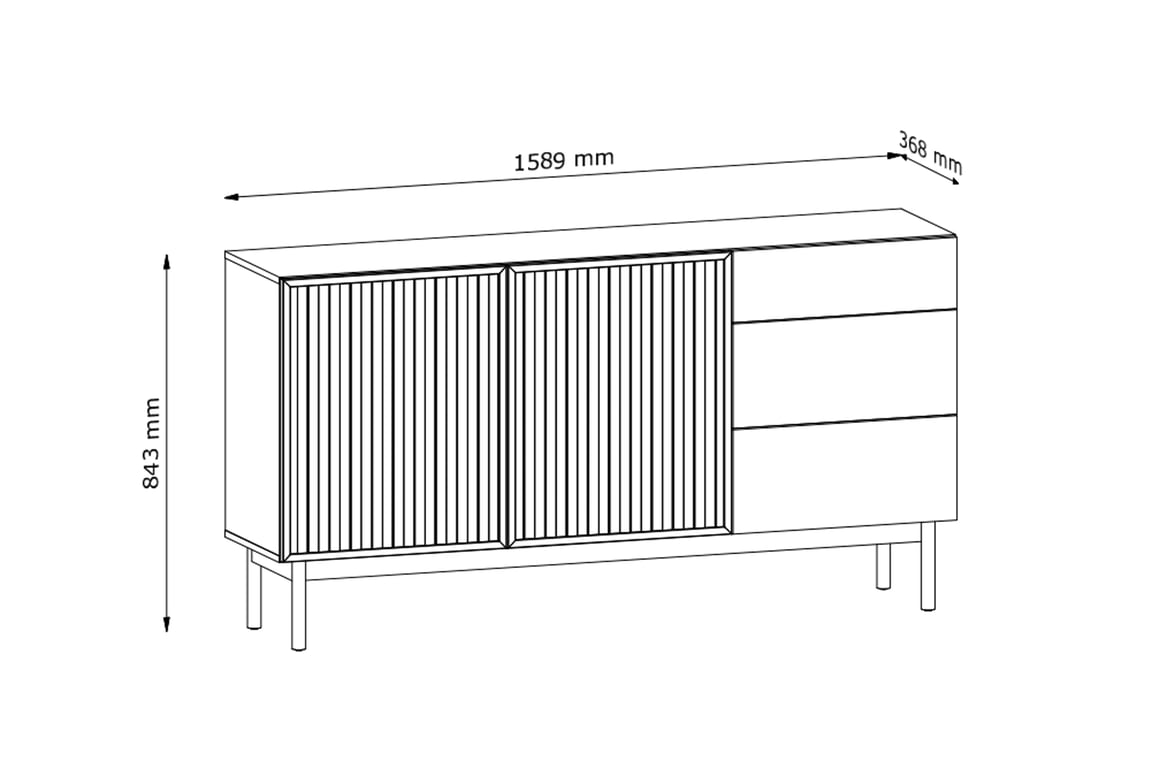 Komoda Risto dvojdverová 159 cm - Svetlý dub Komoda Risto dvojdverová 159 cm - Svetlý dub