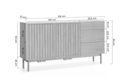 Komoda Risto 159 cm - svetlý dub Komoda Risto dvojdverová 159 cm - Svetlý dub