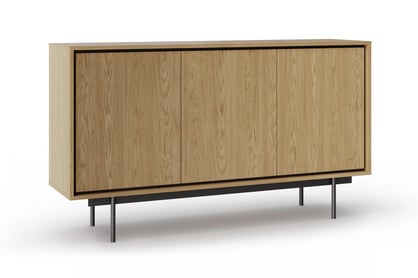 Trojdverová komoda Rocco 150 cm - baltický dub diune / čierna