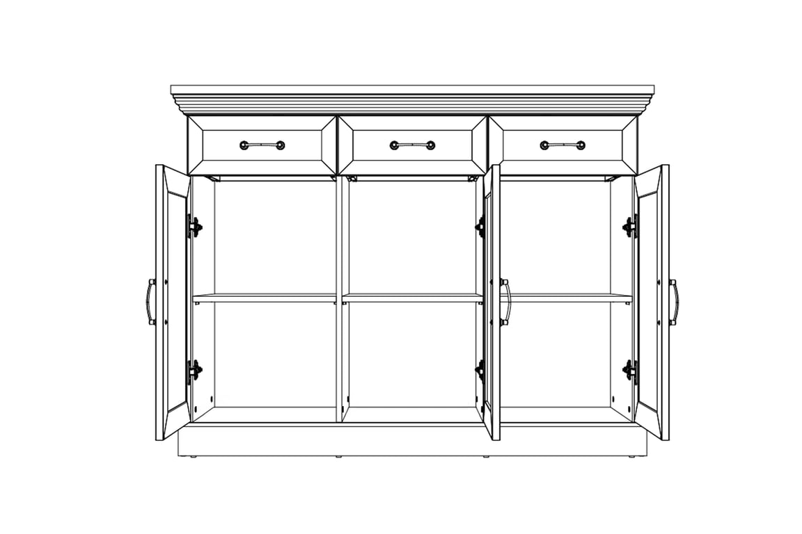 Komoda Royal K1S - Borovica Nordic/Divoký dub Komoda Royal trojdverová 127 cm - Borovica Nordic/Divoký dub