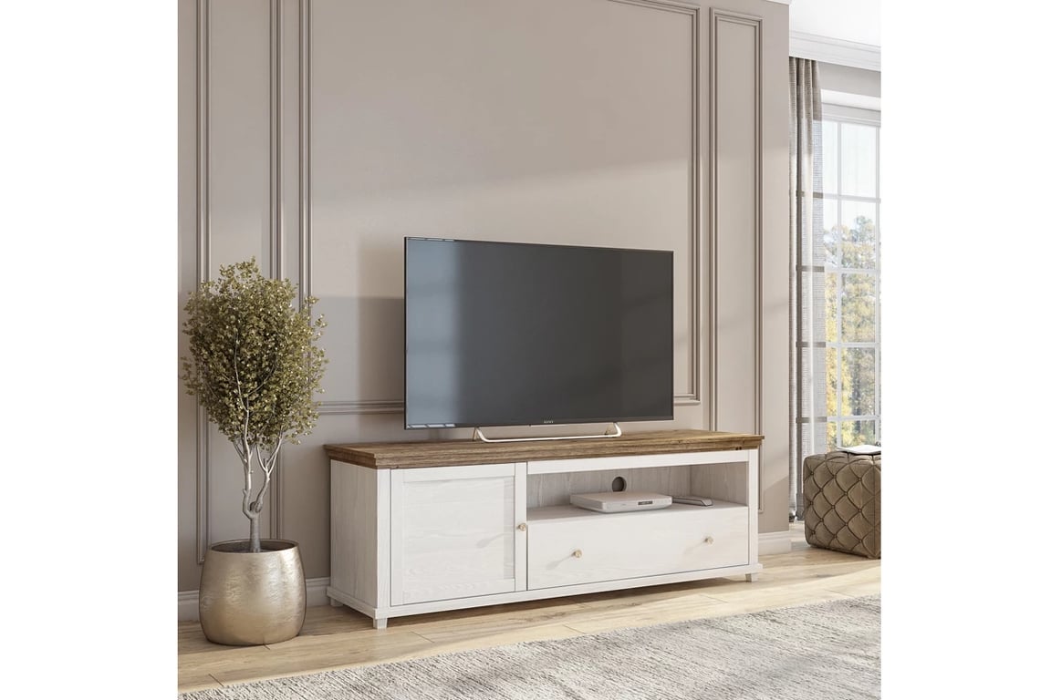 TV komoda Evora 40 181 cm - abisko ash / dub lefkas Světlá  Skříňka tv