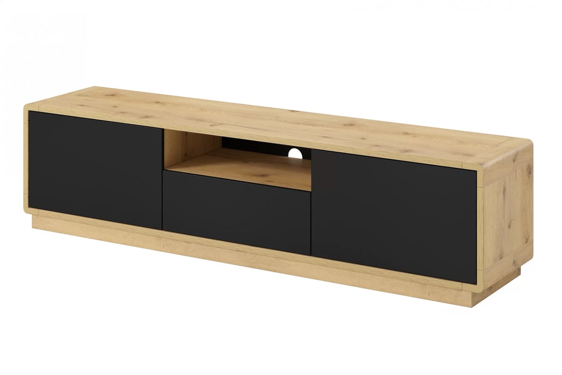 Komoda TV Aston 39 - 120 cm - taurus / Čierny supermat - Koncovka Série Komoda TV dvojdverová 180 Aston 39 - taurus / Čierny supermat