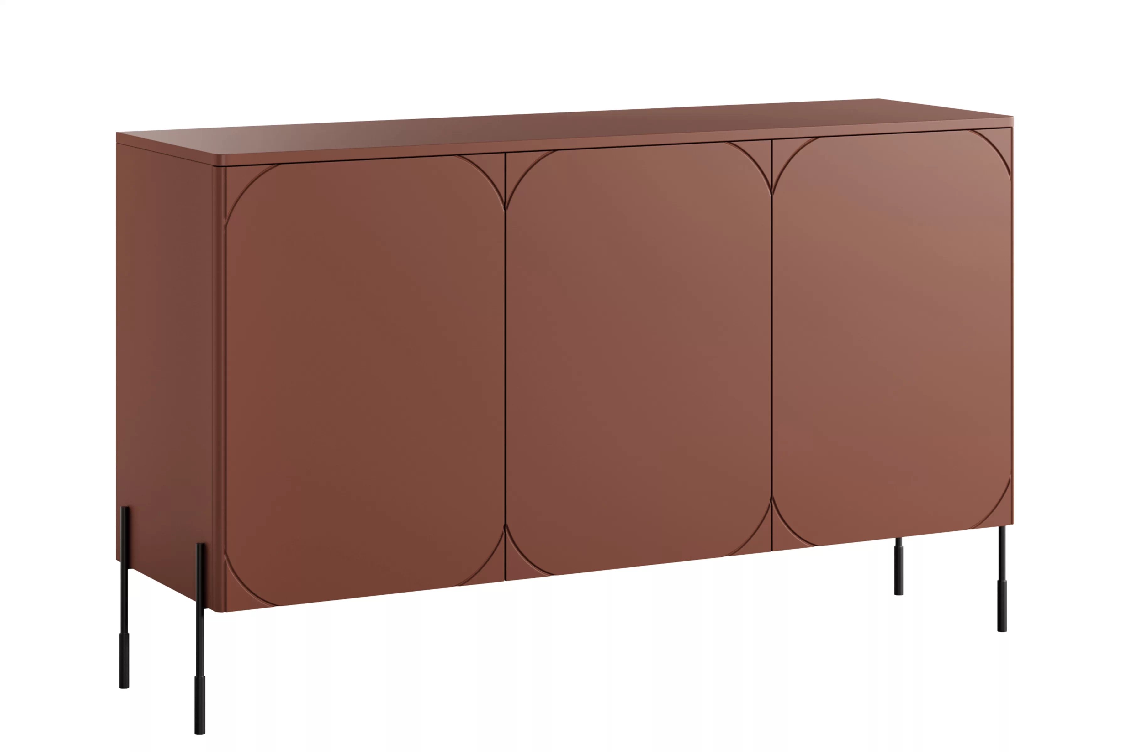 Trojdverová komoda Sonatia 150 cm - burgund / čierne nohy Komoda Sonatia 150 cm trojdverová - burgund / čierny nožičky