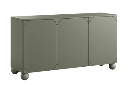 Komoda Sonatia II 150 cm trojdverová na guľatých nohách - olivová