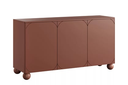 Trojdverová komoda Sonatia II 150 cm - burgund / guľové nohy
