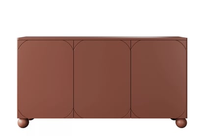 Trojdverová komoda Sonatia II 150 cm - burgund / guľové nohy Komoda Sonatia II 150 cm  trojdverová na nogach kulach - burgund