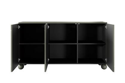 Komoda Sonatia II 150 cm trojdverová na guľatých nohách - olivová Komoda Sonatia II 150 cm  trojdverová na nogach kulach - Oliva