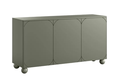 Komoda Sonatia II 150 cm trojdverová na guľatých nohách - olivová