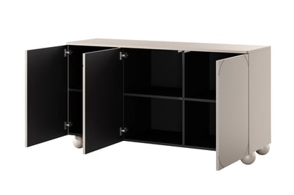 Trojdverová komoda Sonatia II 150 cm - kasmír / guľové nohy Komoda Sonatia II 150 cm trojdverová na nogach kulach - kašmír