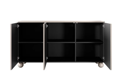 Trojdverová komoda Sonatia II 150 cm - kasmír / guľové nohy Komoda Sonatia II 150 cm trojdverová na nogach kulach - kašmír