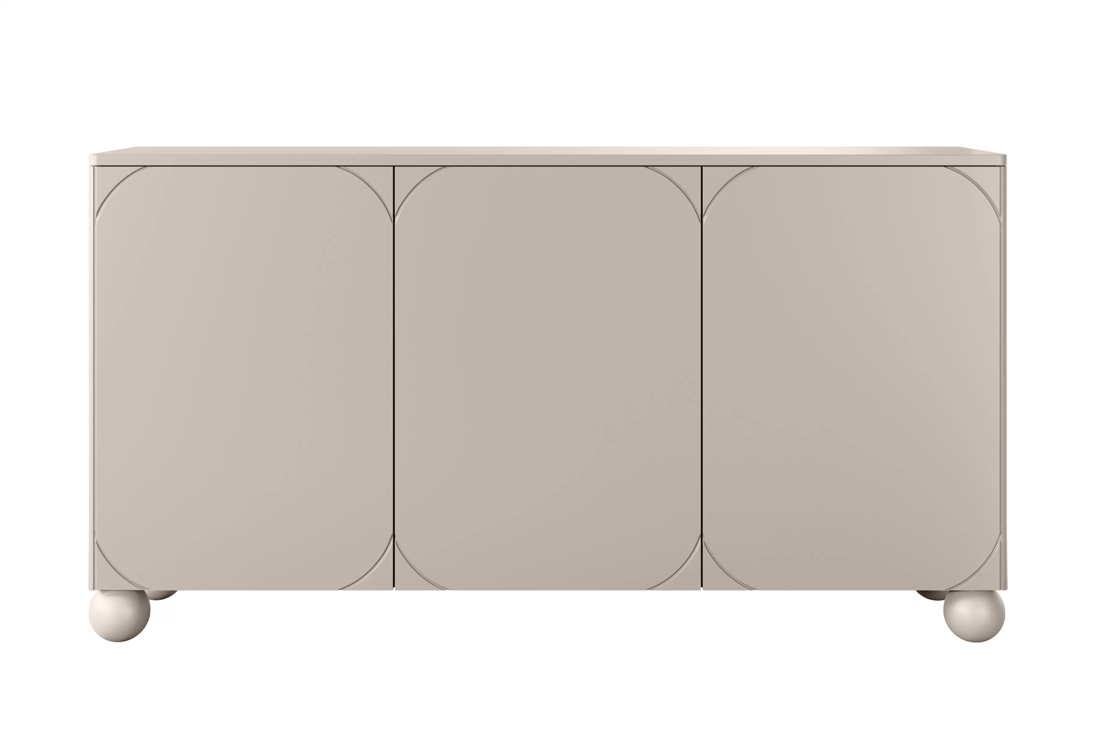 Trojdverová komoda Sonatia II 150 cm - kasmír / guľové nohy Komoda Sonatia II 150 cm trojdverová na nogach kulach - kašmír