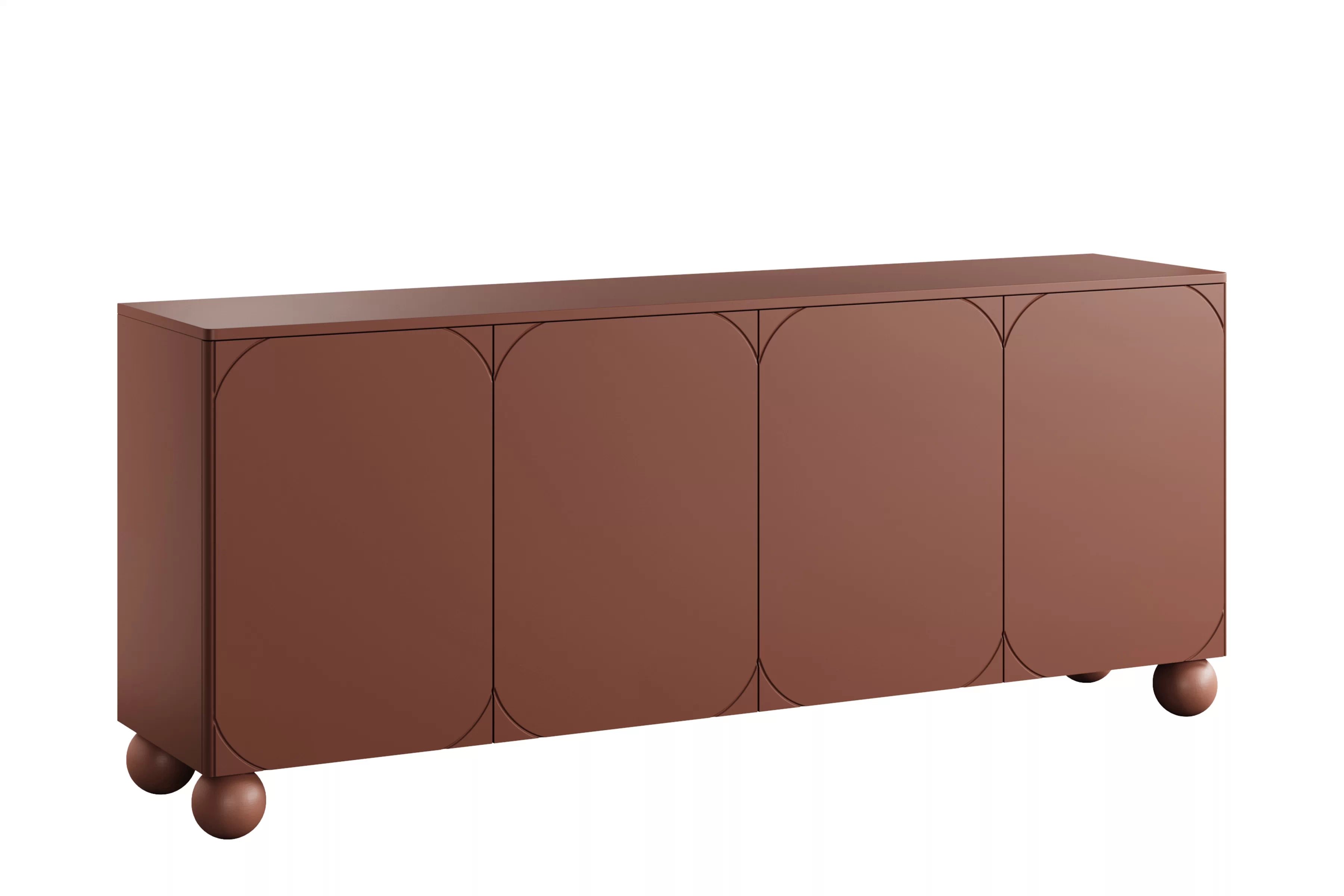 Štvordverová komoda Sonatia II 200 cm - burgund / nohy guľaté Komoda Sonatia II 200 cm štvordverová - burgund / nožičky kule