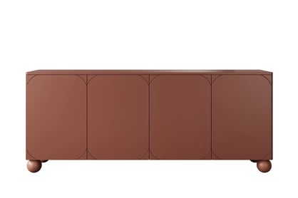 Štvordverová komoda Sonatia II 200 cm - burgund / nohy guľaté Komoda Sonatia II 200 cm štvordverová na nogach kulach - burgund