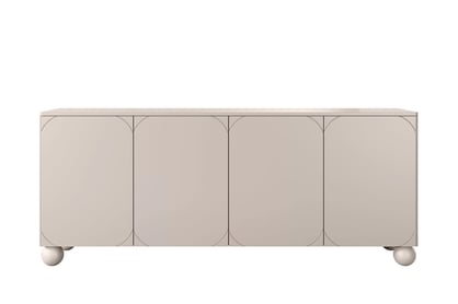 Kozmetická komoda Sonatia II 200 cm so štyrmi dverami - kasmír / guľové nohy Komoda Sonatia II 200 cm štvordverová na nogach kulach - kašmír