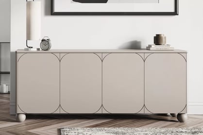 Sonatia II négyajtós komód, gömblábakon - 200 cm - kasmír Komod Sonatia II 200 cm négyajtos na nogach kulach - kasmír