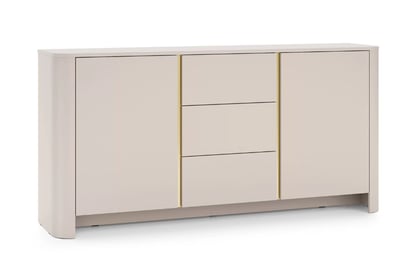 Komoda Sorrenti 168 cm - kašmírová / zlatá