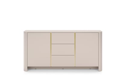 Komoda Sorrenti 168 cm so zásuvkami - kašmírová / zlaté nožičky Komoda Sorrenti 168 cm so zásuvkami - kašmír / zlaté