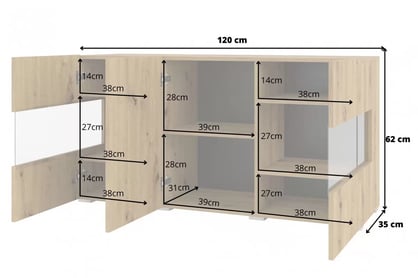 Komoda AVA 25 120 cm stojící / závěsná - dub artisan / černá Komoda stojaco - závěsná AVA 25 - 120 cm - artisan / černá